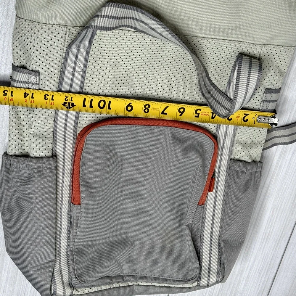 Convertible Backpack Tote Bag Cream Gray Orange‎ Accents Travel Casual